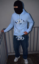 Charger l'image dans la galerie, Sweat zippé "Handmade Eyes" - Bleu pastel
